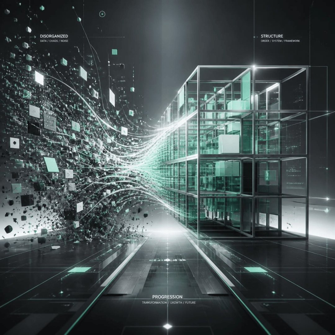 Scattered documents and spreadsheets become structured data connecting risks, decisions and value drivers.