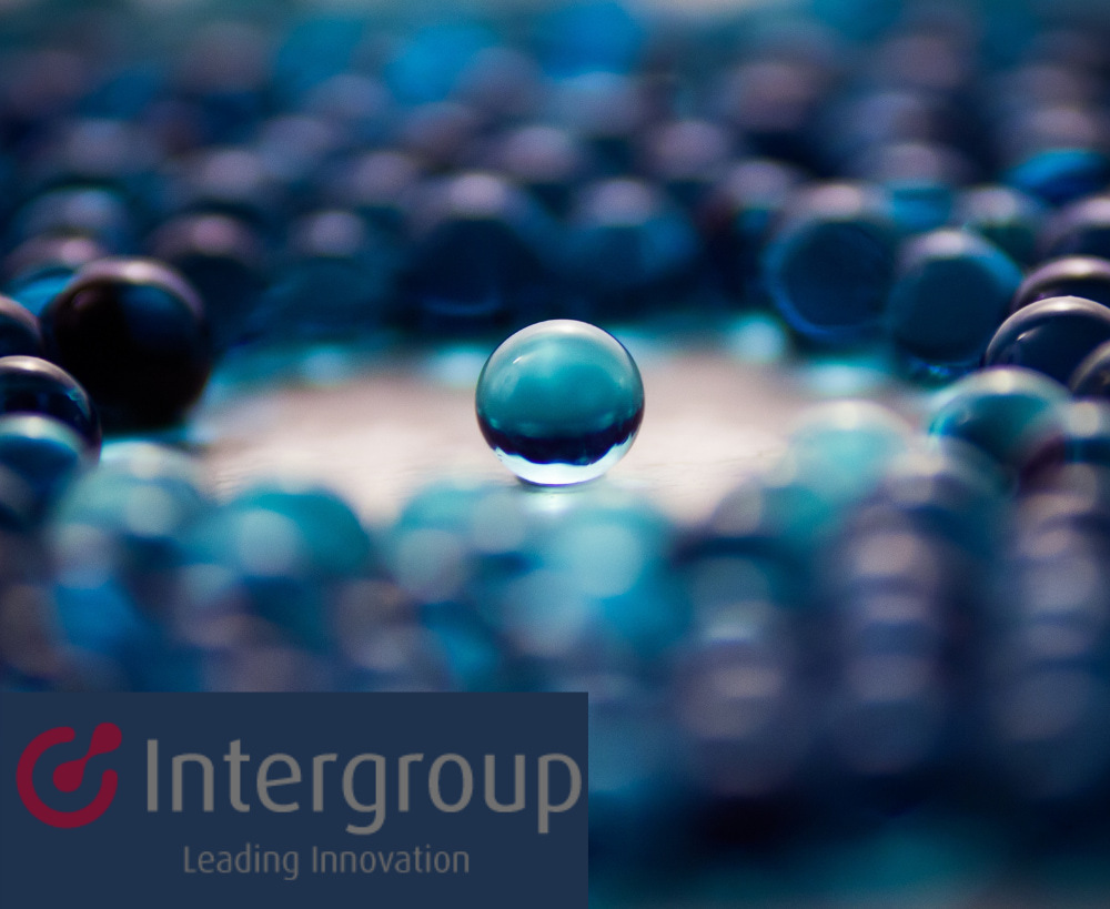 Intergroup Partners AG logo on an abstract blue background